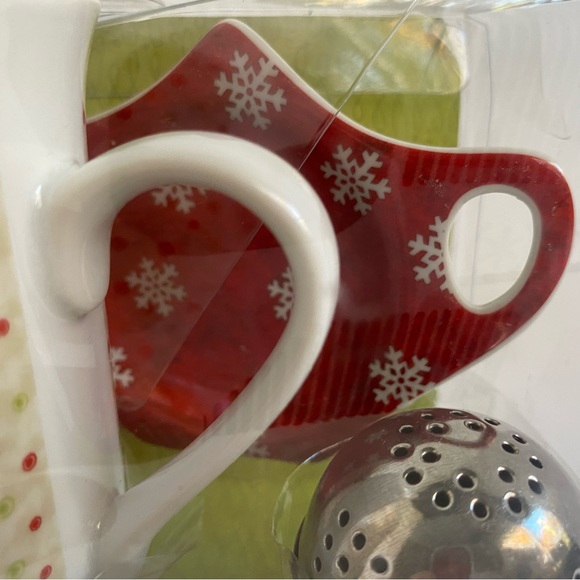 Debbie Mumm Christmas Mug Gift Set Tea Infuser Spoon Rest New Fine porcelain - Picture 6 of 11